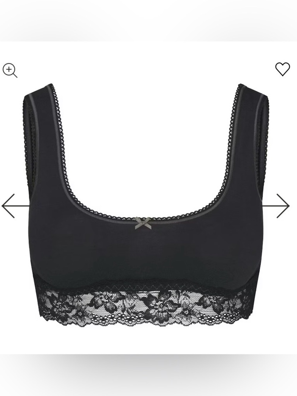 SKIMS Black Lace-Trim Scoop Bralette